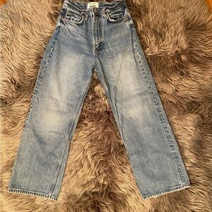 Reformation Sky Blue High Rise Ankle Jeans